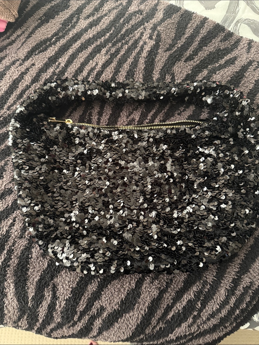 Sequin Shoulder Bag - Black